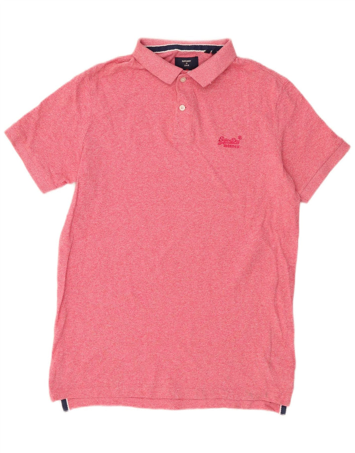 Męska koszulka polo Superdry, średnia, różowa, bawełniana