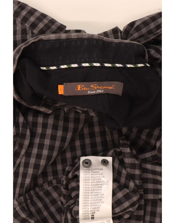 Koszula męska Ben Sherman, duża, szara, bawełniana kratka