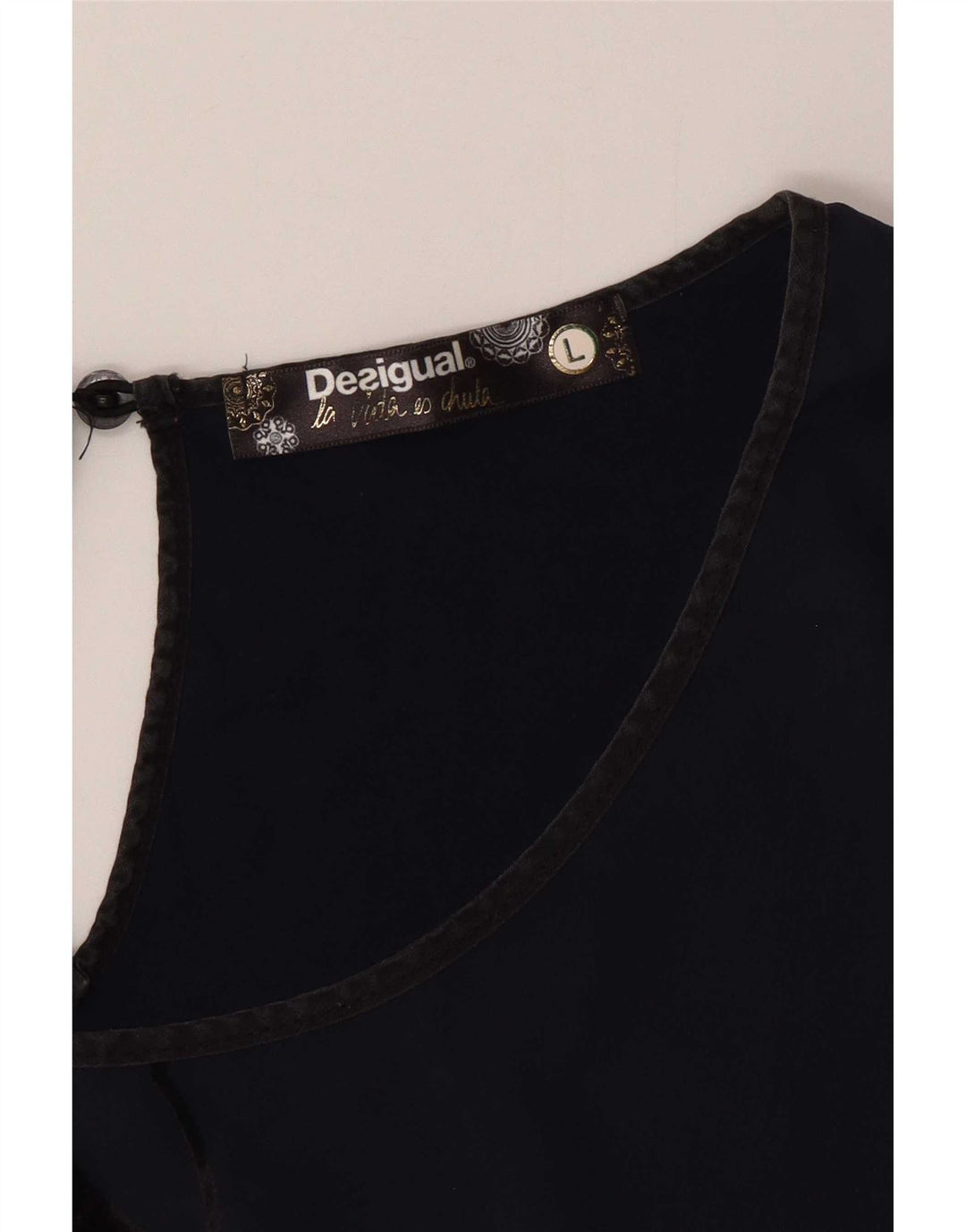 Damska bluzka z grafiką Desigual Top UK 16, duża, granatowa, geometryczna