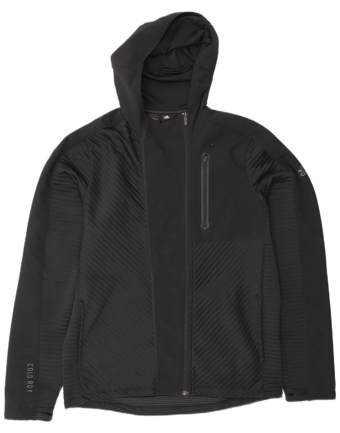 Adidas Męska bluza dresowa z kapturem i dużą kurtką z czarnego poliestru