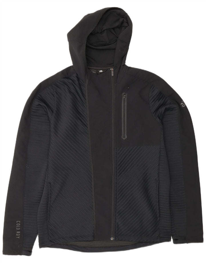 Adidas Męska bluza dresowa z kapturem i dużą kurtką z czarnego poliestru