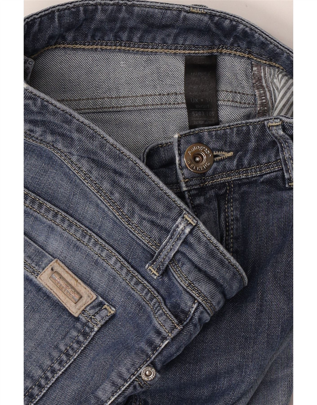 MARKS & SPENCER damskie autografy z bootcut jeansami UK 10 Small W28 Blue Cotton