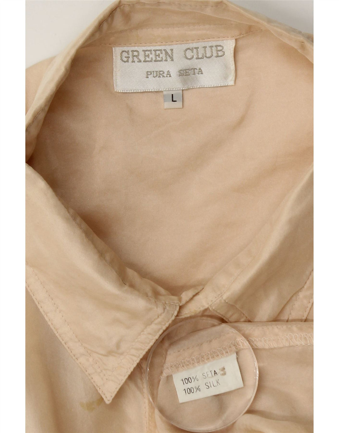 Koszula męska z krótkim rękawem w stylu vintage, duża, beżowa, jedwabna