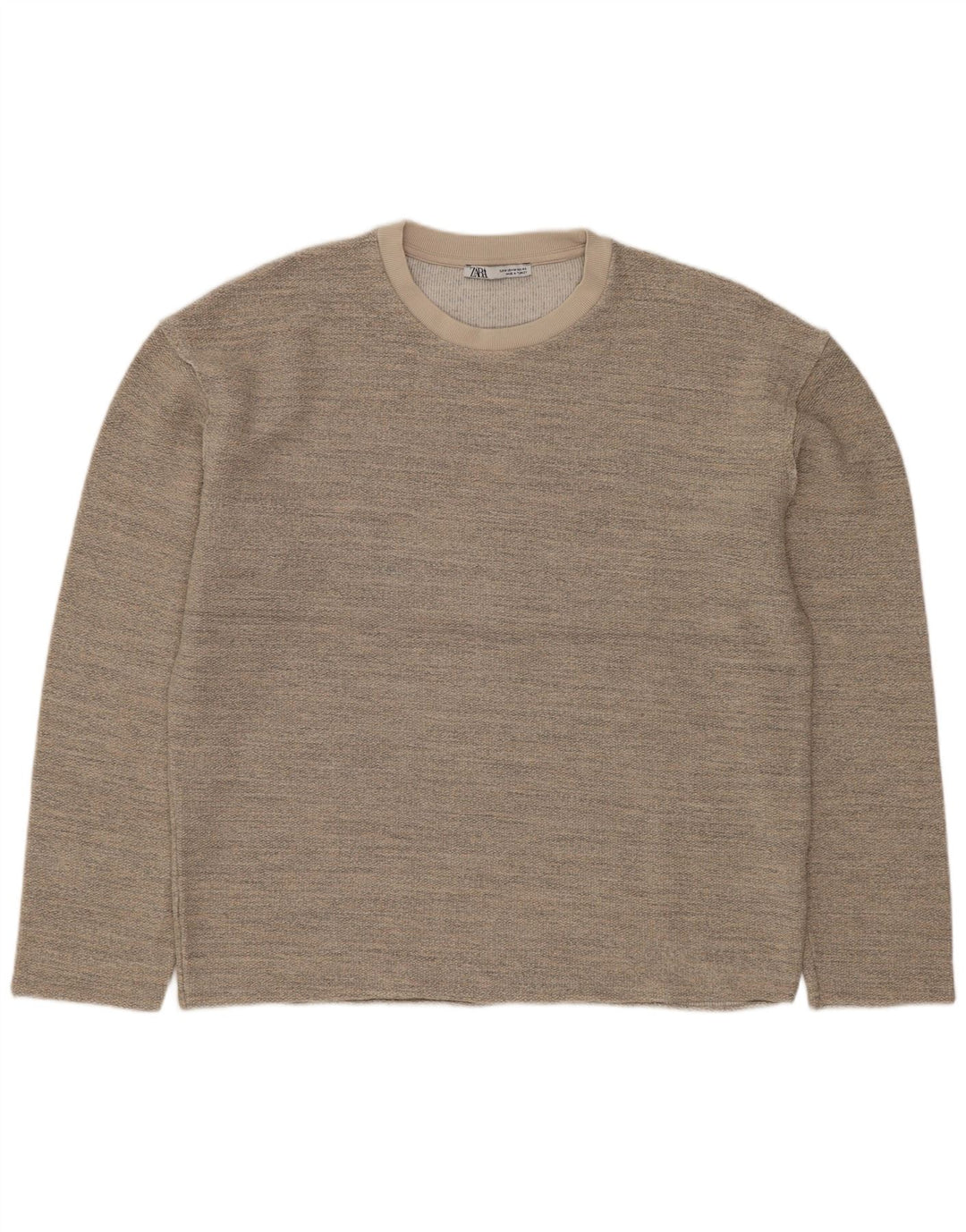 Damski sweter oversize ZARA UK 14, średni szary, nakrapiany akryl