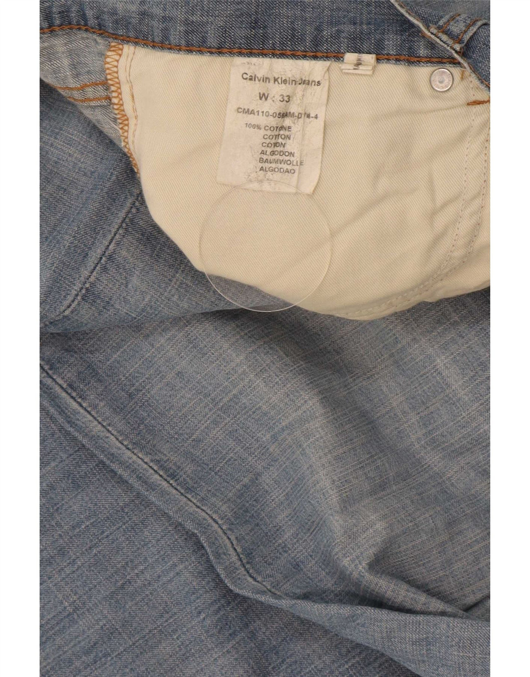 Męskie proste dżinsy Calvin Klein W33 L33 Niebieskie bawełniane