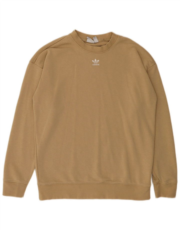 Damski sweter oversize ADIDAS UK 8, mały, beżowy, bawełniany