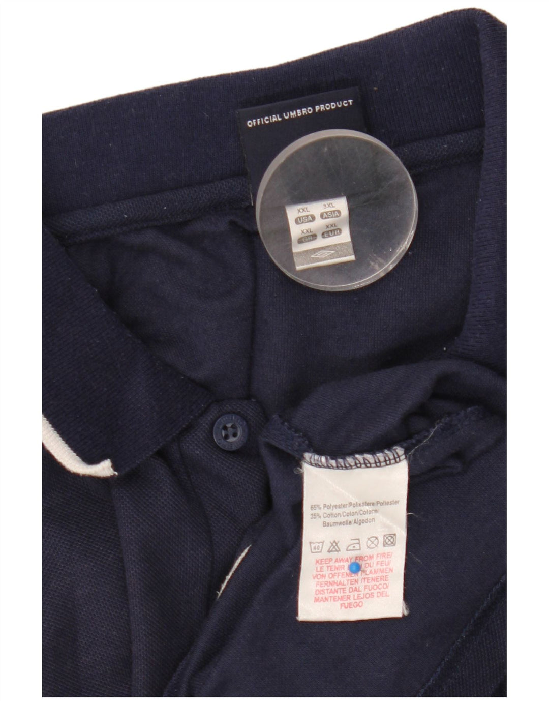 Męska koszulka polo Umbro 2XL granatowa, poliestrowa