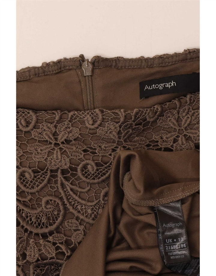 Marks & Spencer Damska prosta spódnica z autografem UK 12 Medium W30 Khaki