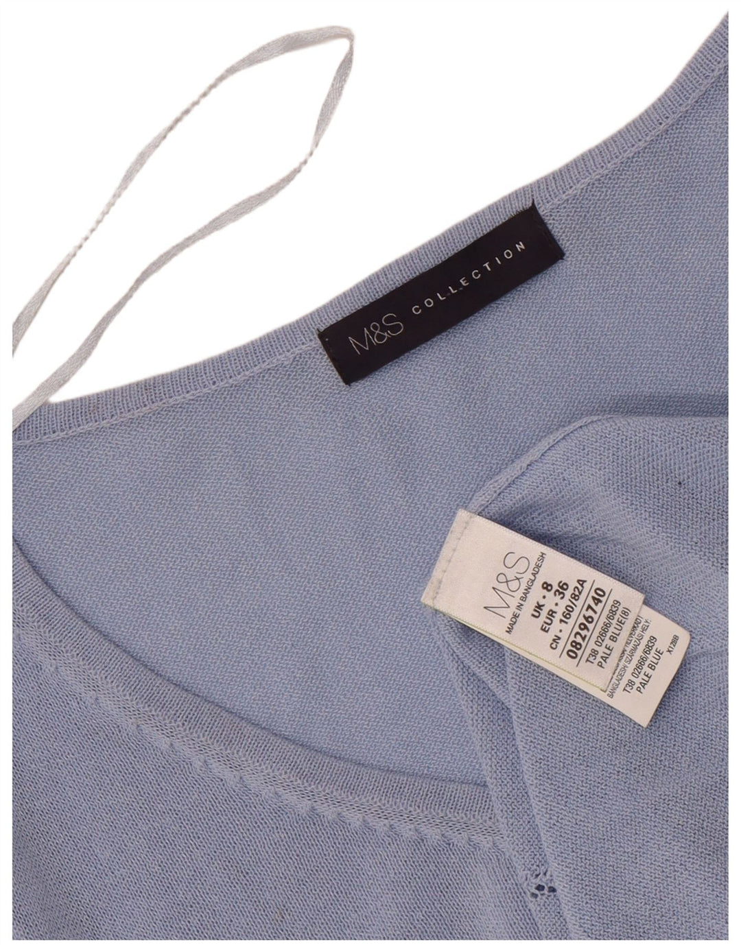 Marks & Spencer Damski top z długim rękawem UK 8 Small Blue Wiskoza
