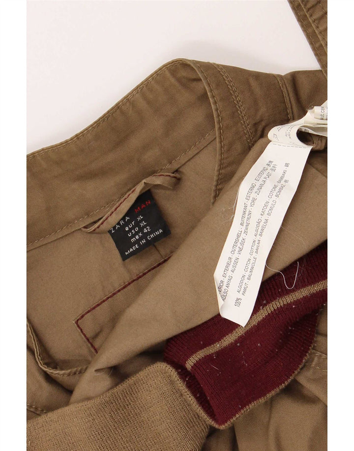 Męska kurtka bomberka Zara UK 42 XL, beżowa, bawełniana