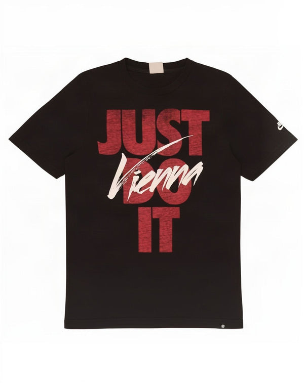 Męski T-shirt z grafiką Nike, mały, czarny, bawełniany