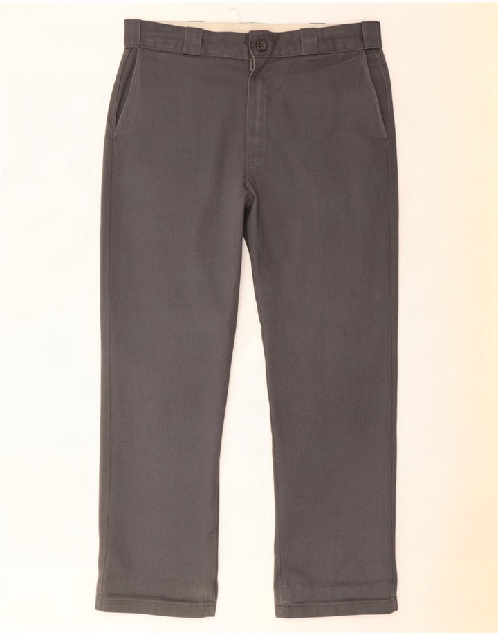 Męskie proste spodnie chino Dickies W36 L32 Szary poliester