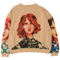 Damski sweter oversize z grafiką ZARA, UK 14, średni beż