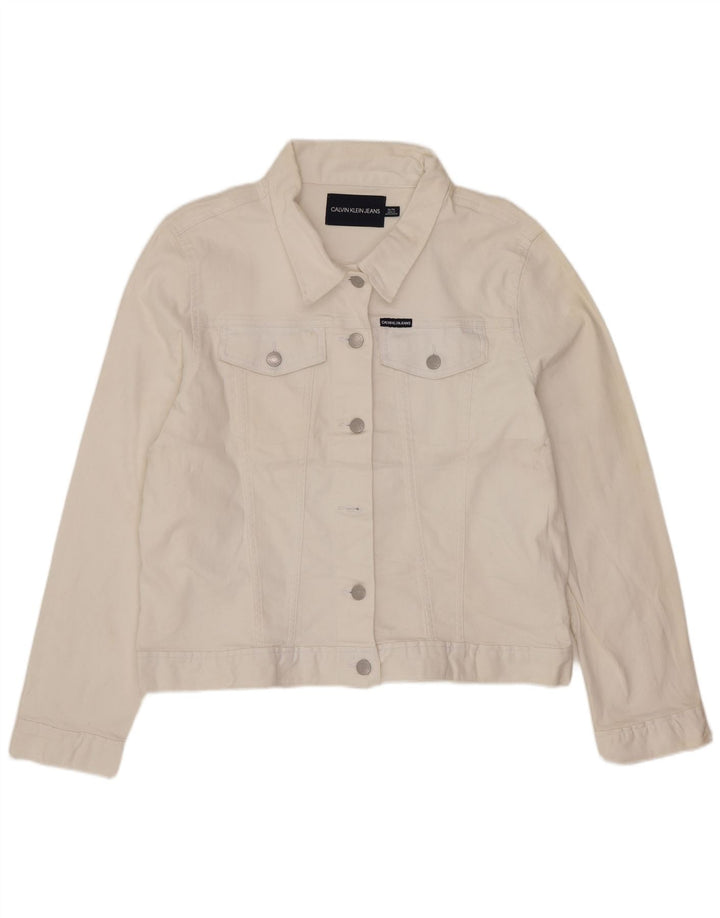 Damska kurtka dżinsowa Calvin Klein Jeans UK 18 XL, biała bawełna