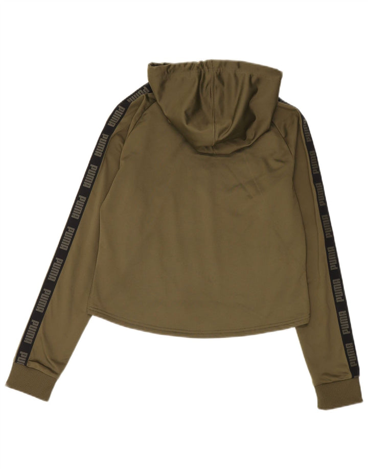 Damska bluza z kapturem Puma z grafiką, UK 14, średni poliester khaki