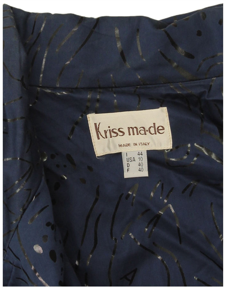 Damska kurtka oversize w stylu vintage EU 40, średni niebieski nadruk zwierzęcy