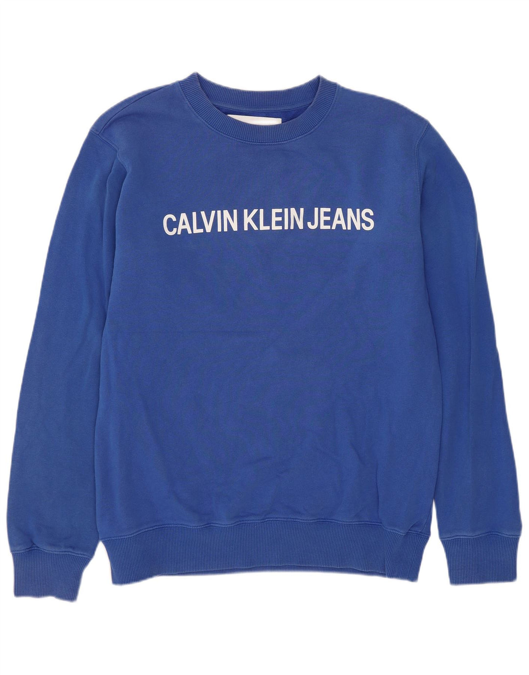 Męska bluza z grafiką Calvin Klein Jeans, średnioniebieska, bawełniana