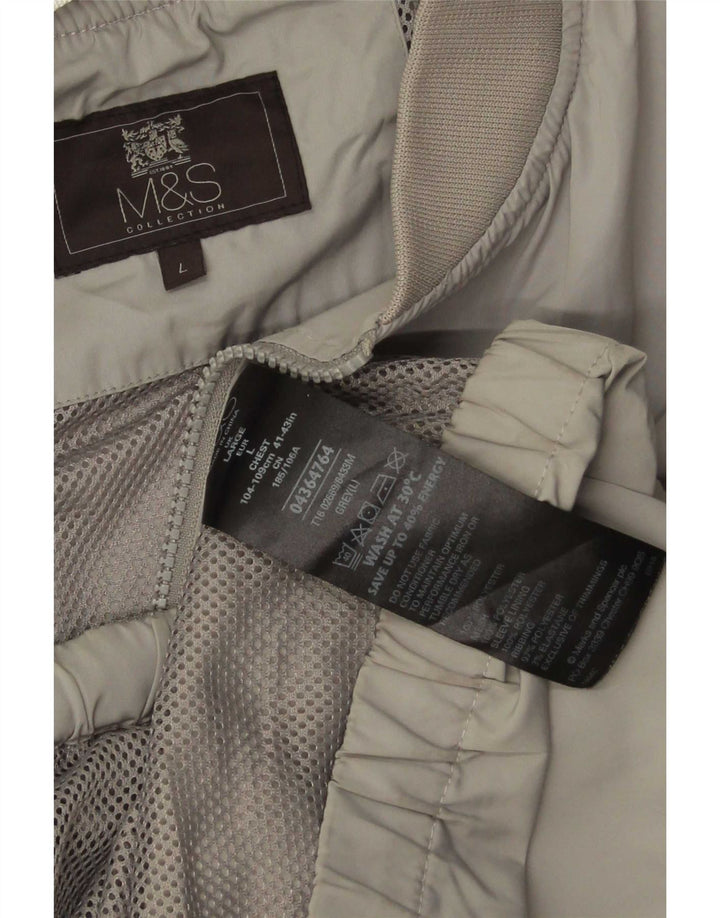 Męska kurtka bomber Marks & Spencer UK 40, duża, szara, z poliestru