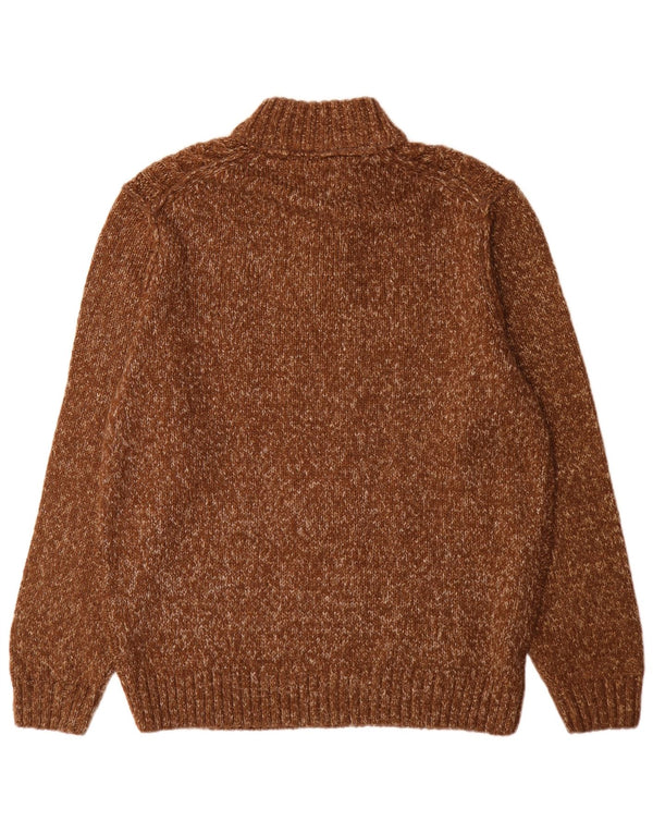 Męski sweter zapinany na guziki C&A XL, brązowy, nakrapiany akryl