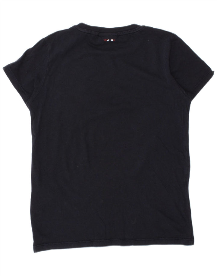 T-shirt chłopięcy NAPAPIJRI z grafiką geograficzną, 7-8 lat, granatowy, bawełniany