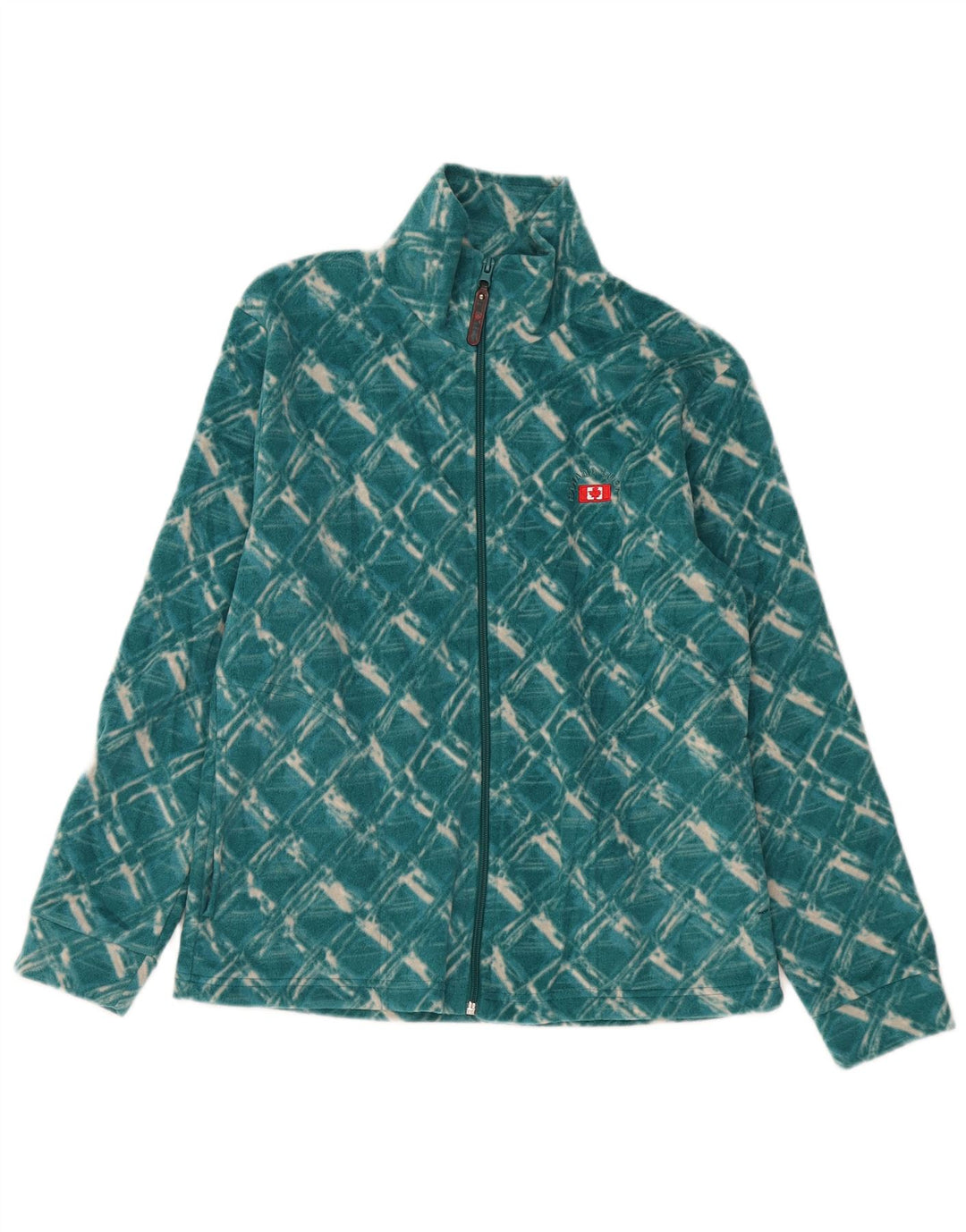 KANADA LOGAN Damska kurtka polarowa UK 14, poliester w średnią zieloną kratkę