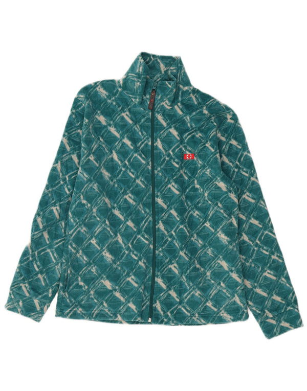 KANADA LOGAN Damska kurtka polarowa UK 14, poliester w średnią zieloną kratkę