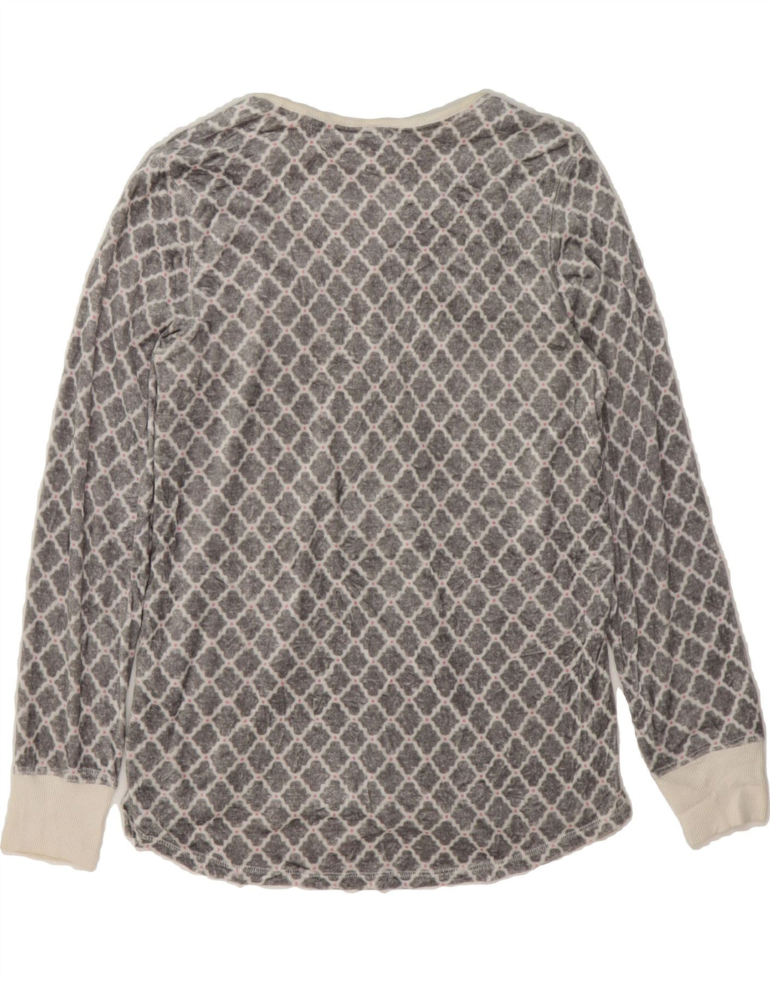 NAUTICA Womens Top Long Sleeve UK 14 Medium Grey Ikat Polyester Vintage Nautica and Second-Hand Nautica from Messina Hembry 