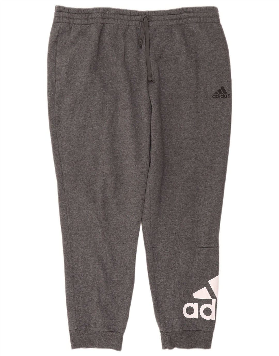Męskie spodnie dresowe Adidas z grafiką, 2XL, szary poliester