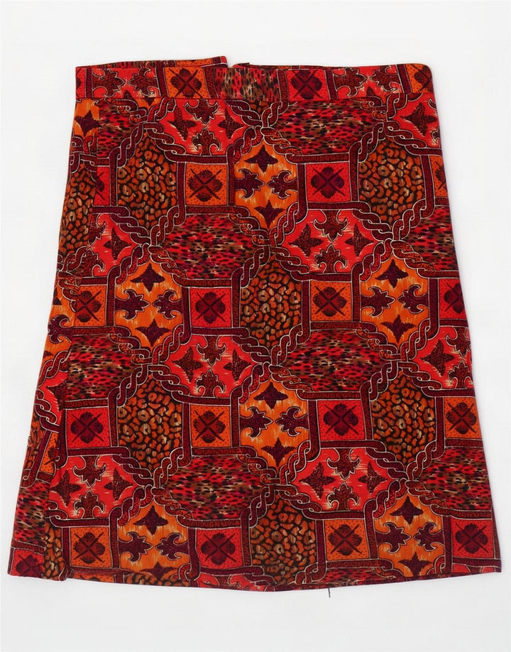 Damska spódnica midi w stylu vintage, duża W34 wielokolorowa geometryczna