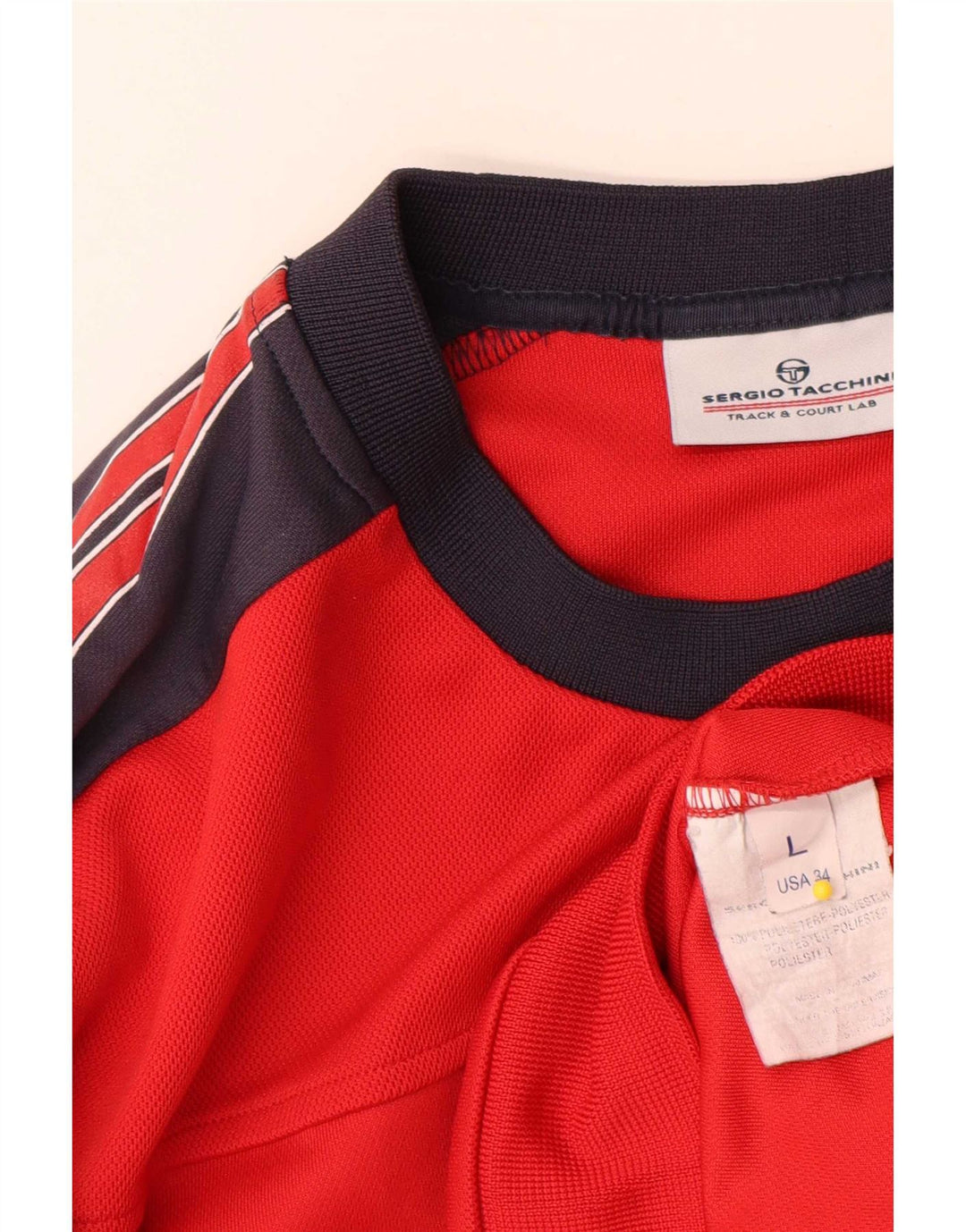 Męska bluza z grafiką Sergio Tacchini, duża, czerwona, z blokami kolorów