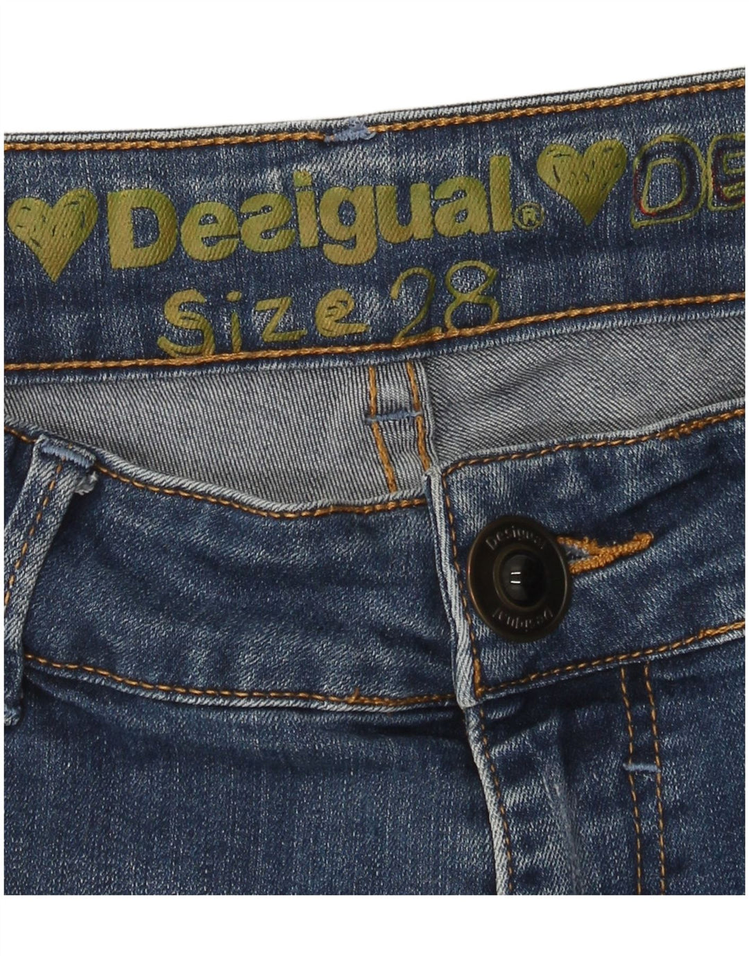 Damskie jeansy Skinny Desigual W28 L27 Niebieskie