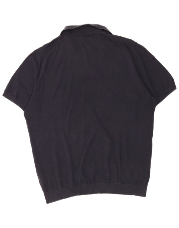 Męski sweter polo z krótkim rękawem Massimo Dutti XL, granatowy