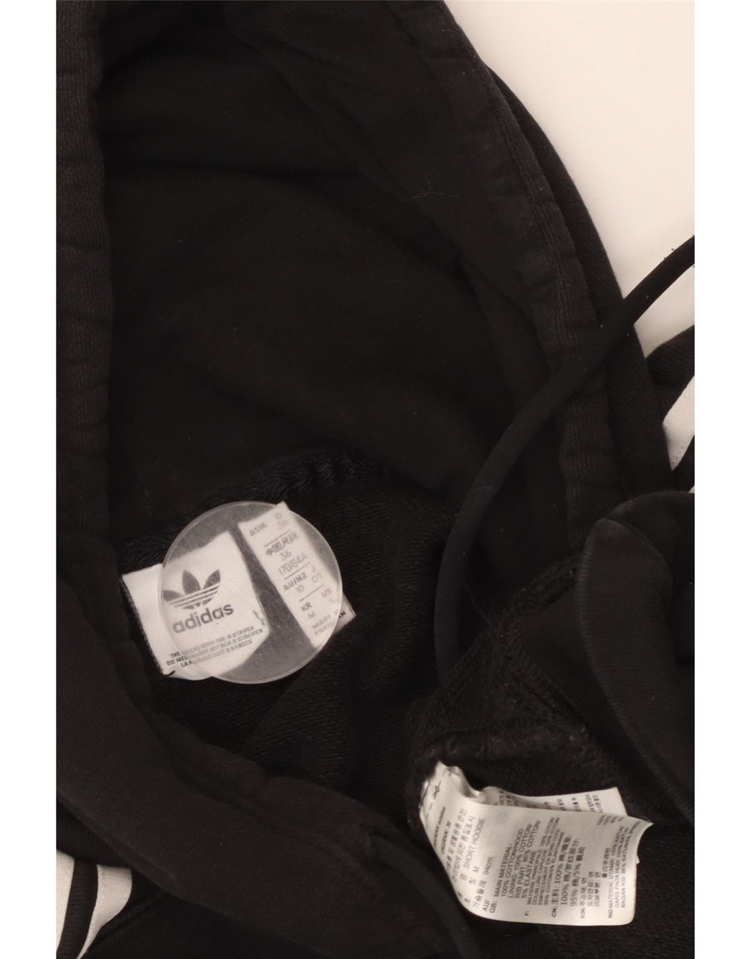 Damski sweter oversize ADIDAS z kapturem UK 10, mały, czarny, bawełniany