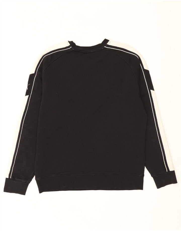 PUMA Mens Graphic Sweatshirt Jumper Large Black Colourblock Vintage Puma and Second-Hand Puma from Messina Hembry 