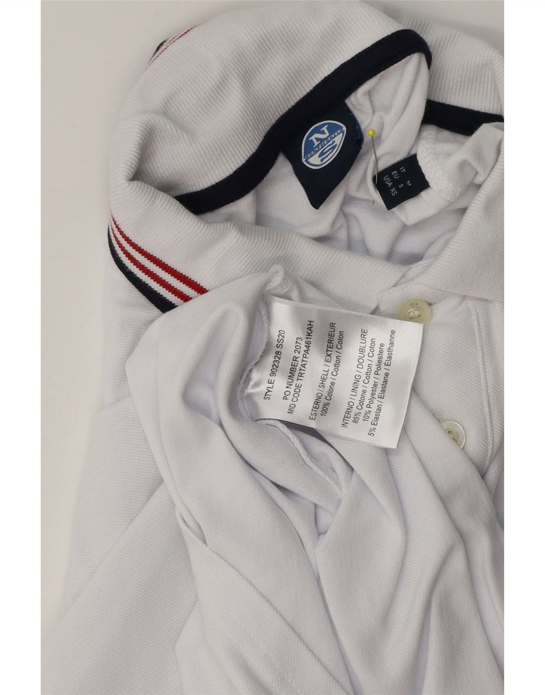 Męska koszulka polo North Sails z grafiką, mała, biała, bawełniana