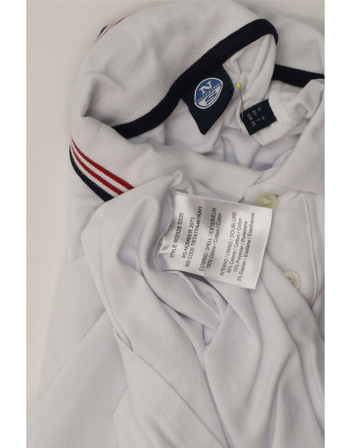 Męska koszulka polo North Sails z grafiką, mała, biała, bawełniana