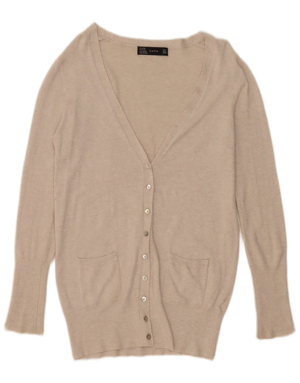Sweter damski Zara Cardigan UK 14 Large Beige Rayon