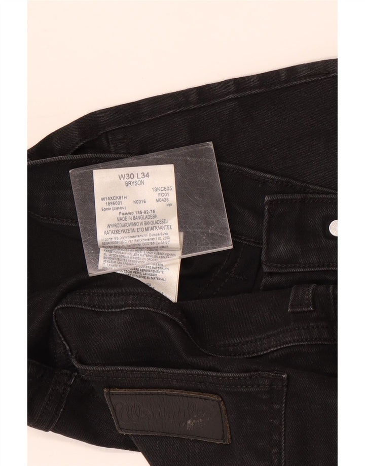 Wrangler Męskie Bryson Slim Jeans W30 L28 Czarna bawełna