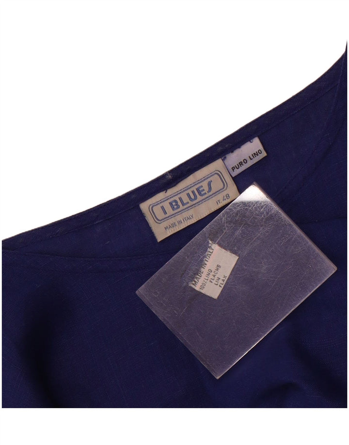 Bluzka damska i Blues IT 48 XL Niebieska lniana