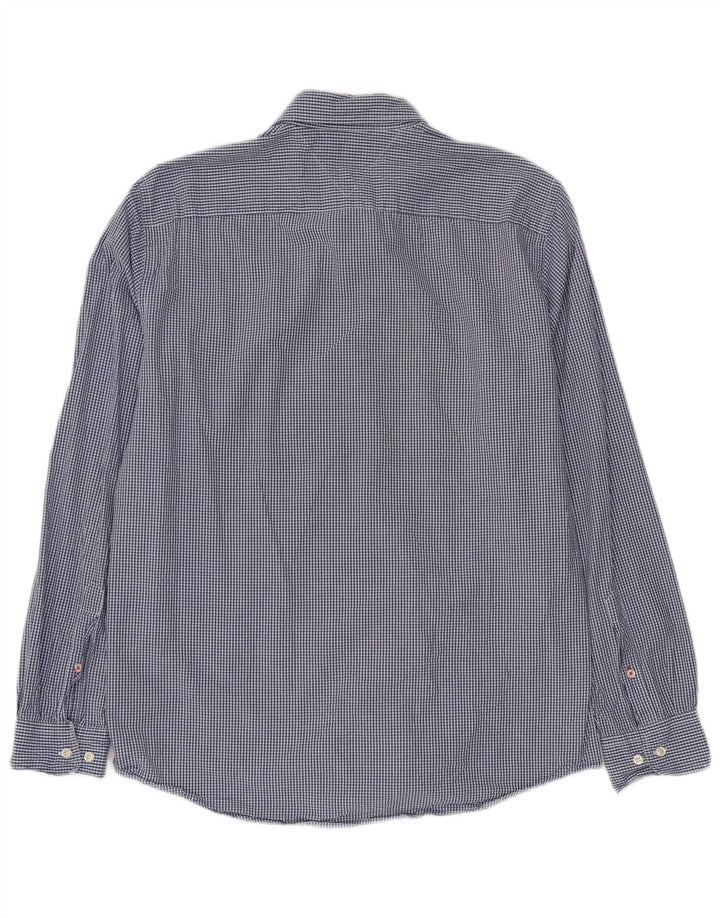 Męska koszula o regularnym kroju TOMMY HILFIGER, duża, niebieska bawełniana kratka