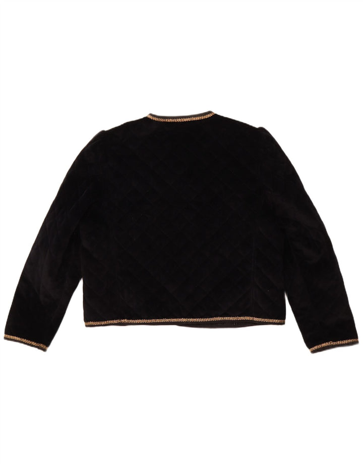 Damska pikowana marynarka YESSICA zapinana na 5 guzików UK 12, średnia czarna