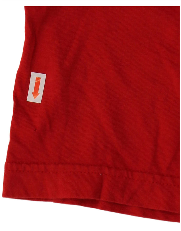 Męska koszulka z grafiką ADIDAS, bawełniana, średnia czerwona