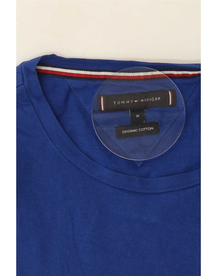 Męska koszulka z grafiką Tommy Hilfiger, średnia niebieska bawełna