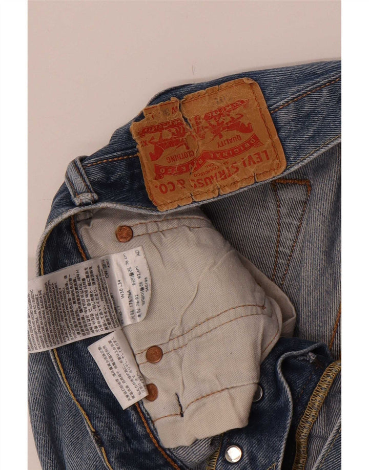Męskie jeansy Levi's w trudnej sytuacji, proste W30 L34, niebieska bawełna