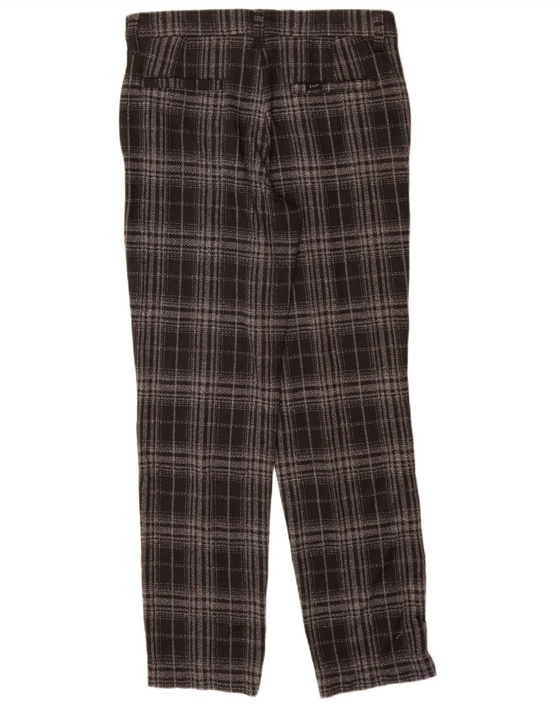 Damskie spodnie Chino Lee US 10 Large W30 L30, poliester w czarną kratkę