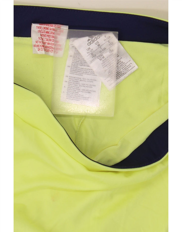 Adidas Dziewczęta Climalite Skort 11-12 lat Żółty poliester z blokami kolorów