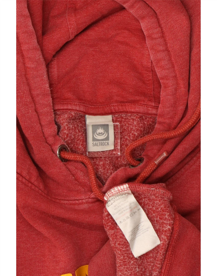 Męski sweter z kapturem i grafiką SALTROCK XL, czerwony, bawełniany
