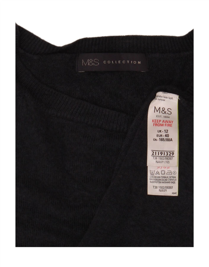 Sweter damski Marks & Spencer z okrągłym dekoltem, UK 12, średni granatowy