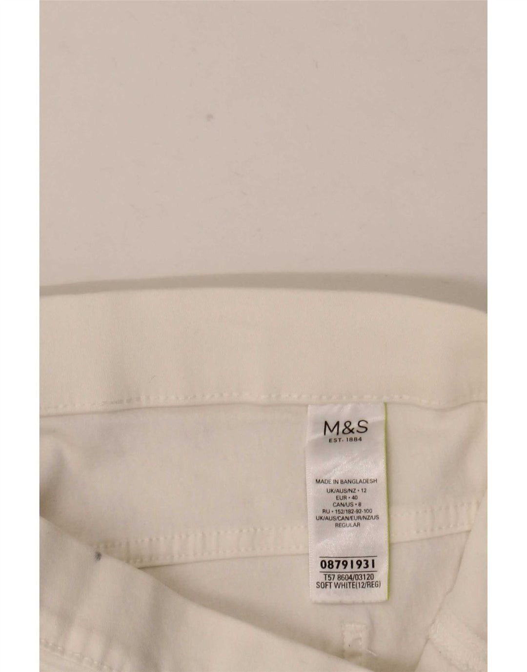Marks & Spencer Damskie jeansy Jegging UK 12 Medium W32 L28 Biała bawełna