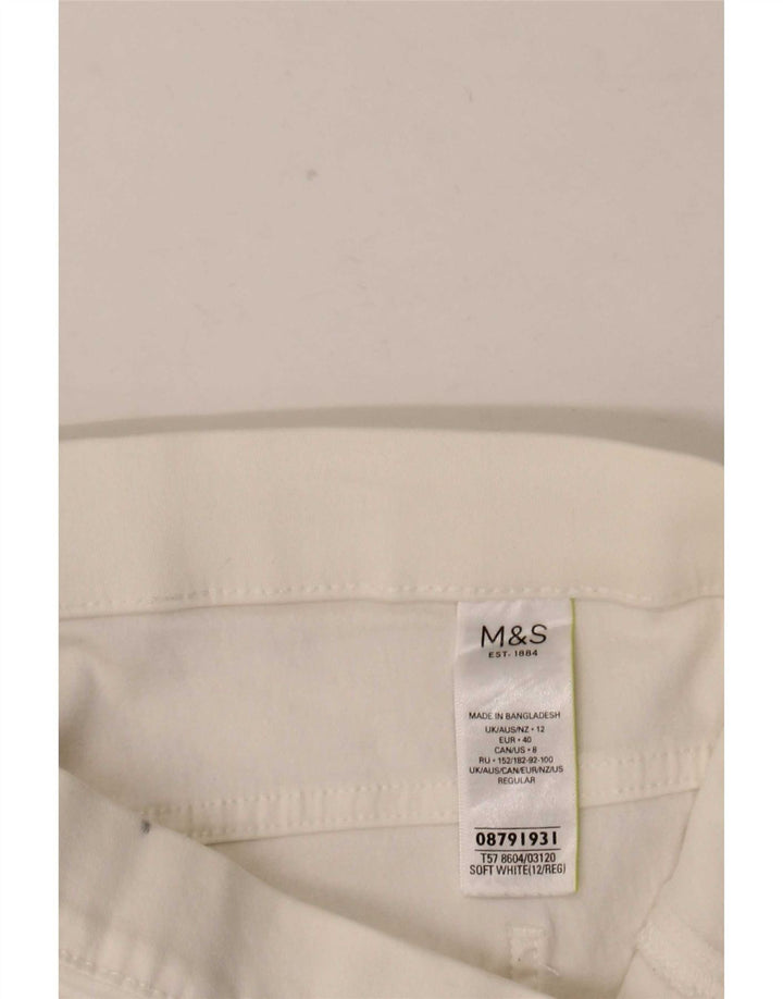 Marks & Spencer Damskie jeansy Jegging UK 12 Medium W32 L28 Biała bawełna